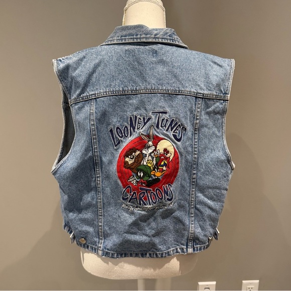 Warner Bros. Jackets & Blazers - Looney Tunes Denim Vest Sz XL